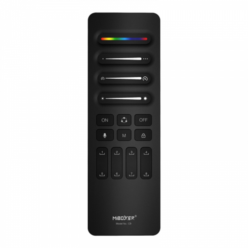 Távirányító Digitális (SPI, futófény) LED szalaghoz , 5in1 (monokróm/CCT/RGB /RGBW/RGB-CCT) , Tuya, DMX , fekete , Miboxer , C9