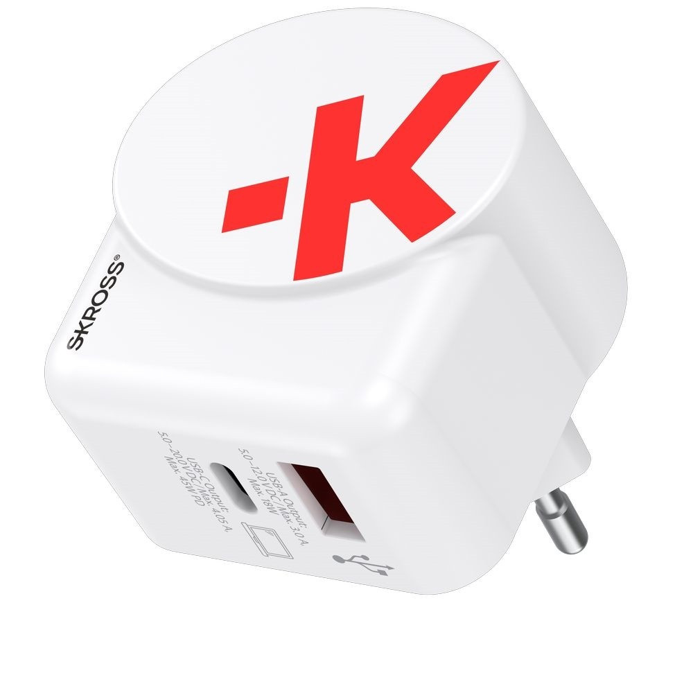 SKROSS USB gyorstöltő (USB-C,USB-A) 45W, PD, + 1,6m USB-C kábel, GaN
