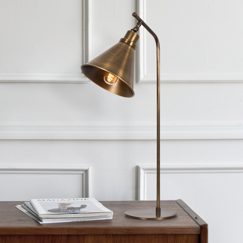 Stílusos asztali lámpa fém házzal, vintage réz kivitelben, 28 cm átmérő x 50 cm magasság | E27 Aljzat, Max 40W, 200 cm Kábel | Tökéletes modern, ipari és skandináv dekorációhoz