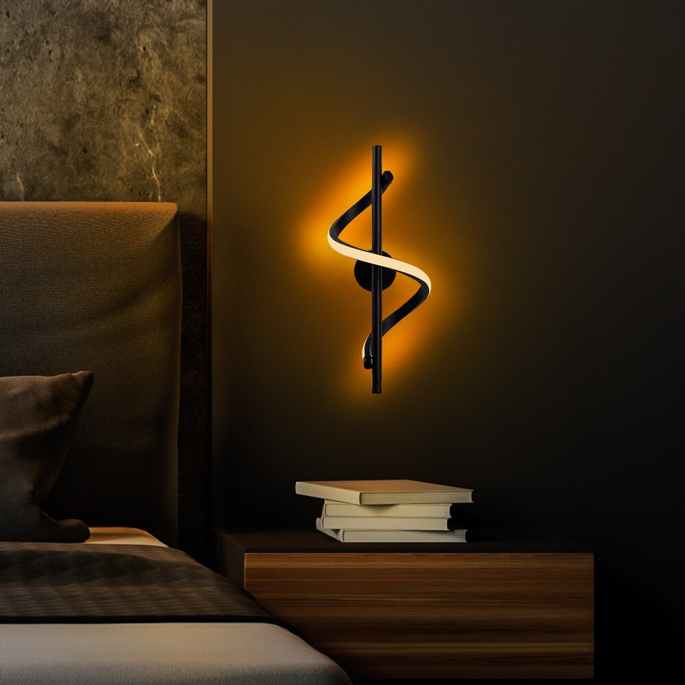 Stílusos fekete fali lámpa, fém ház, 16 x 41 x 25 cm | SMD LED 11W 3000K | Tartós fém alaplap, IP20 besorolású | Tökéletes modern nappalikba, hálószobákba és folyosókba, elegáns és funkcionális kialakításhoz