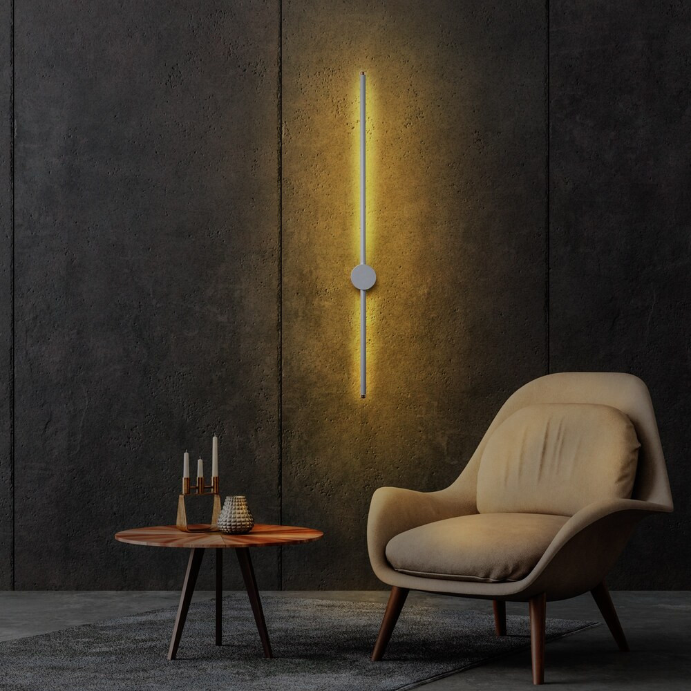 Stílusos szürke fali lámpa, fém ház, 91 x 10 x 7 cm | IP20 besorolású, SMD LED 13W 3000K | Tökéletes modern nappalikba és hálószobákba, karcsú kialakítás tartós fém alaplappal