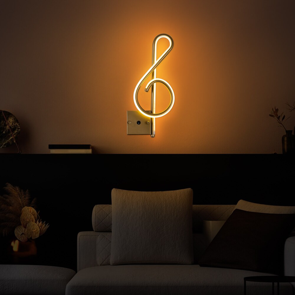 Elegáns arany fali lámpa, fém ház, 20 x 45 x 3 cm | Integrált LED 12W 3000K | Stílusos világítás a modern lakberendezéshez, IP20 besorolású, tökéletes nappali és hálószoba hangulathoz