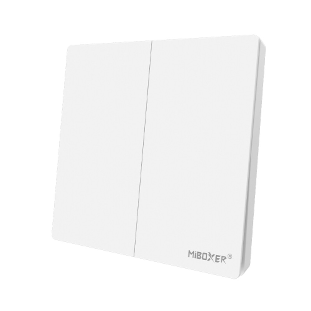 Kettes fali kapcsoló és dimmer , elemes , 2.4GHz , rádiófrekvenciás , fehér , Miboxer (Mi-Light) , PUSH3-2