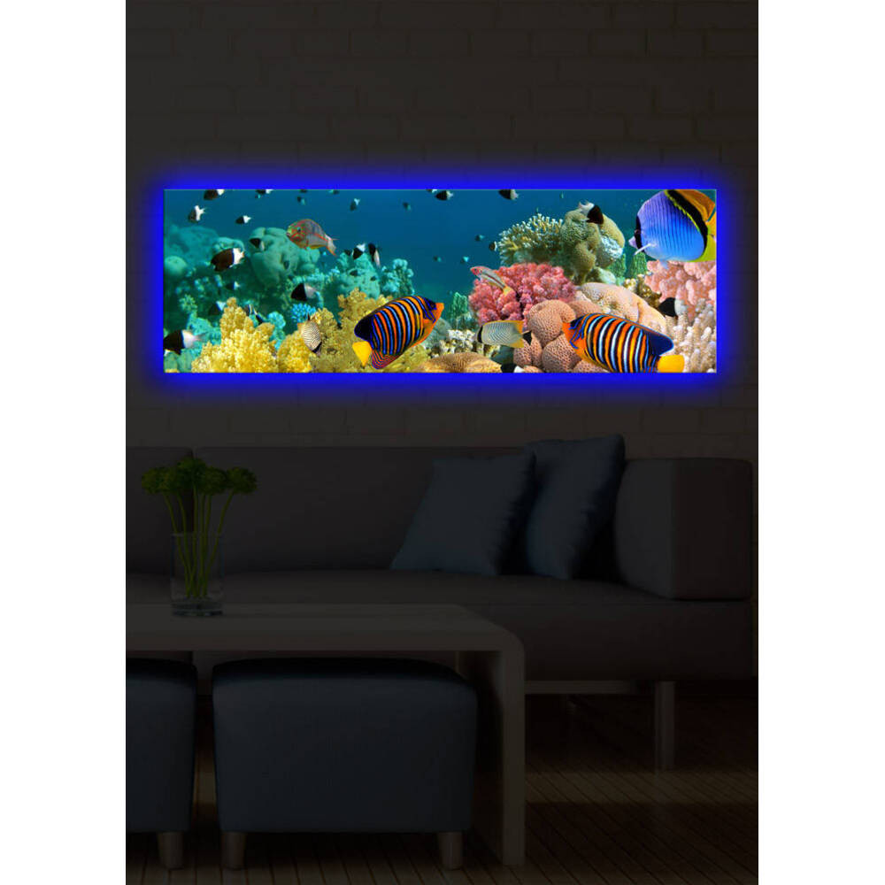 Dekoratív LED-es világítóvászon festmény, 30 x 90 cm, 100% velúr vászon, fa keret (3 cm), elemes, be-/kikapcsolóval, tökéletes otthoni dekorációhoz